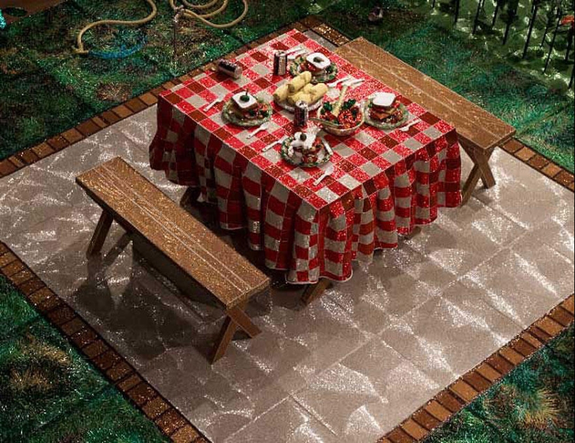 Cocina y jardín hechos de... ¡cuentas!