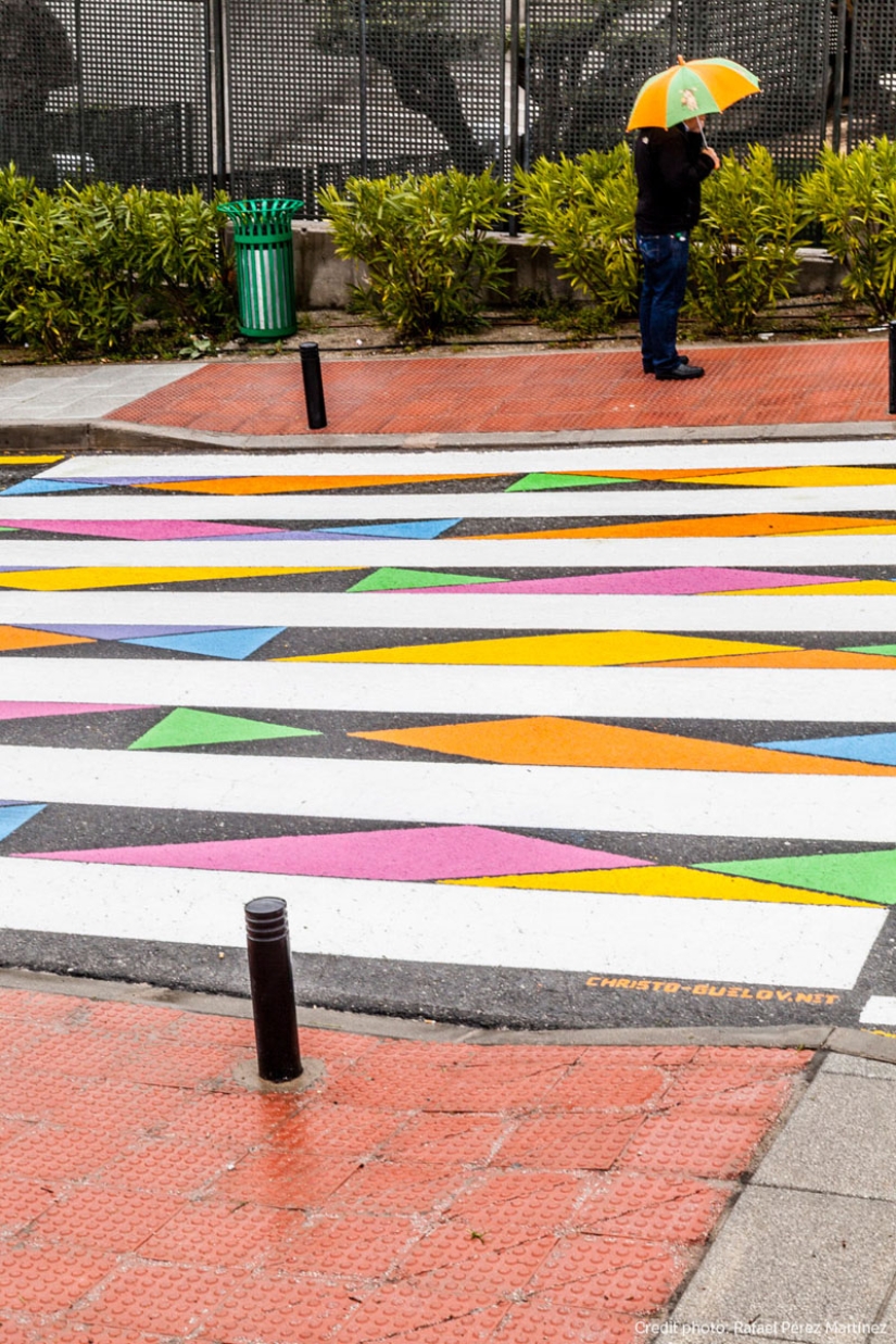 Colorful pedestrian crossings in Madrid that are impossible to miss