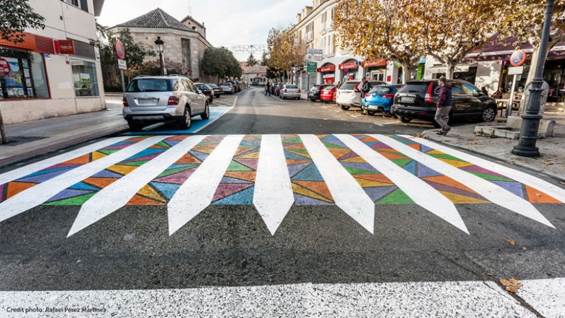 Colorful pedestrian crossings in Madrid that are impossible to miss