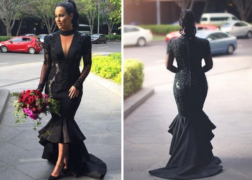 Contrariamente a la tradición: la novia llegó a la boda con un vestido negro