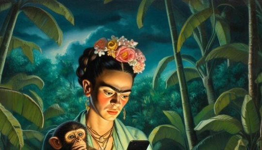 Creé imágenes de las personas más influyentes de la historia, mirando fijamente sus teléfonos inteligentes