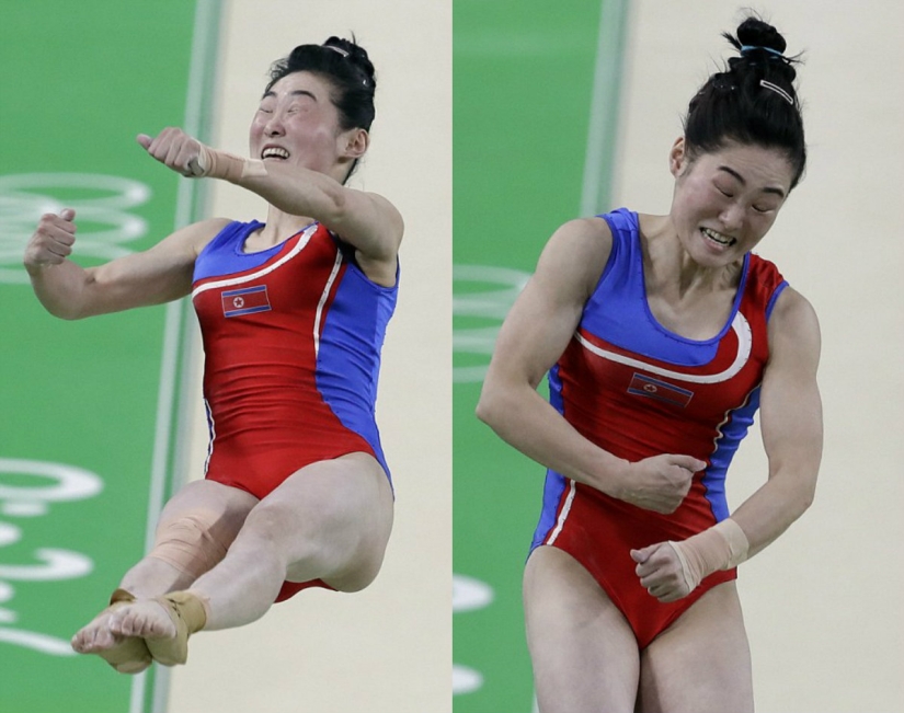 Curious faces of Olympic gymnasts in Rio