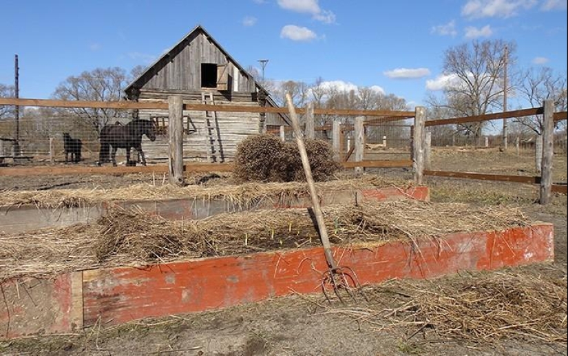 Día de primavera en el pueblo ruso