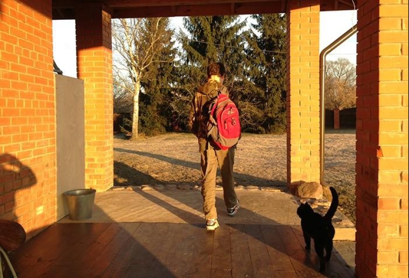 Día de primavera en el pueblo ruso