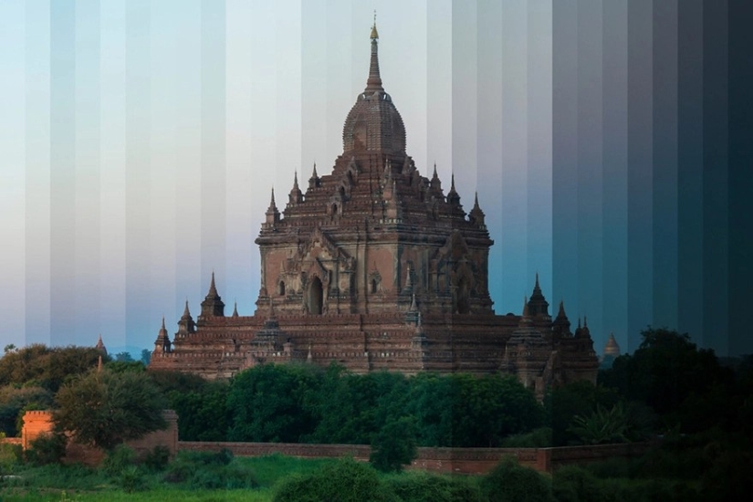 Day and night in one picture. Amazing shots of famous landmarks in an unusual format