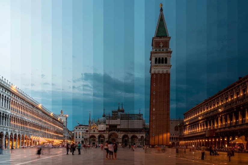 Day and night in one picture. Amazing shots of famous landmarks in an unusual format