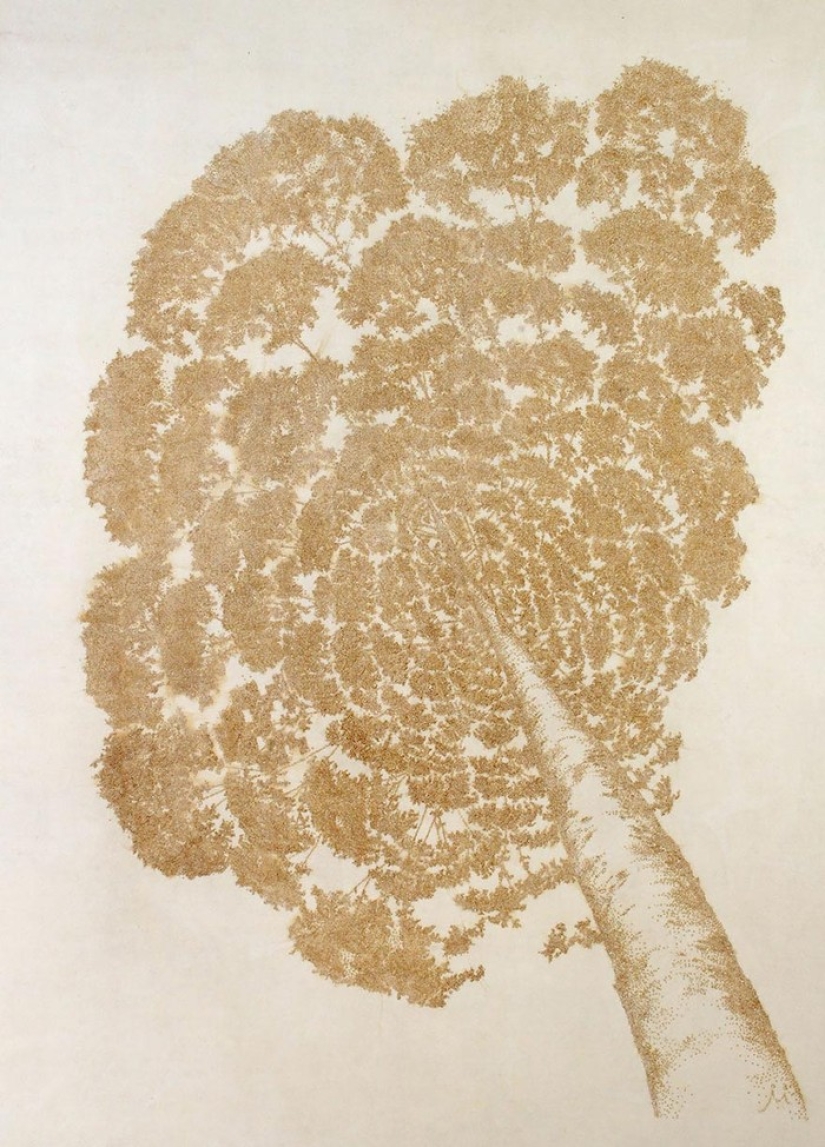 Dot art: artist burns paper with incense sticks to create incredible paintings Dot art: artist burns paper with incense sticks to create incredible paintings