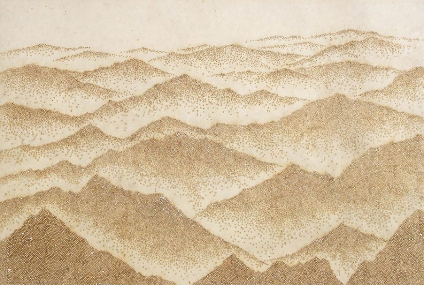 Dot art: artist burns paper with incense sticks to create incredible paintings Dot art: artist burns paper with incense sticks to create incredible paintings