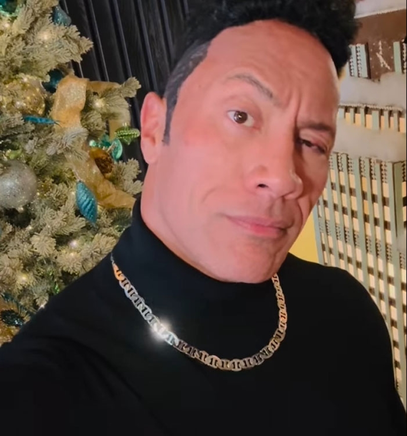 Dwayne Johnson recreó el meme viral de su yo más joven para Navidad, y los fanáticos no estaban listos