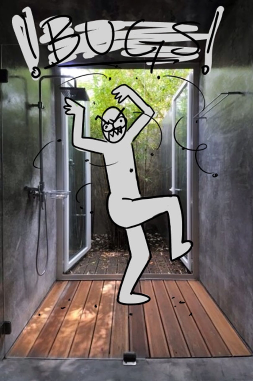 El artista complementó las fotos de duchas para los ricos para mostrar su absurdo El artista complementó las fotos de duchas para los ricos para mostrar su absurdo