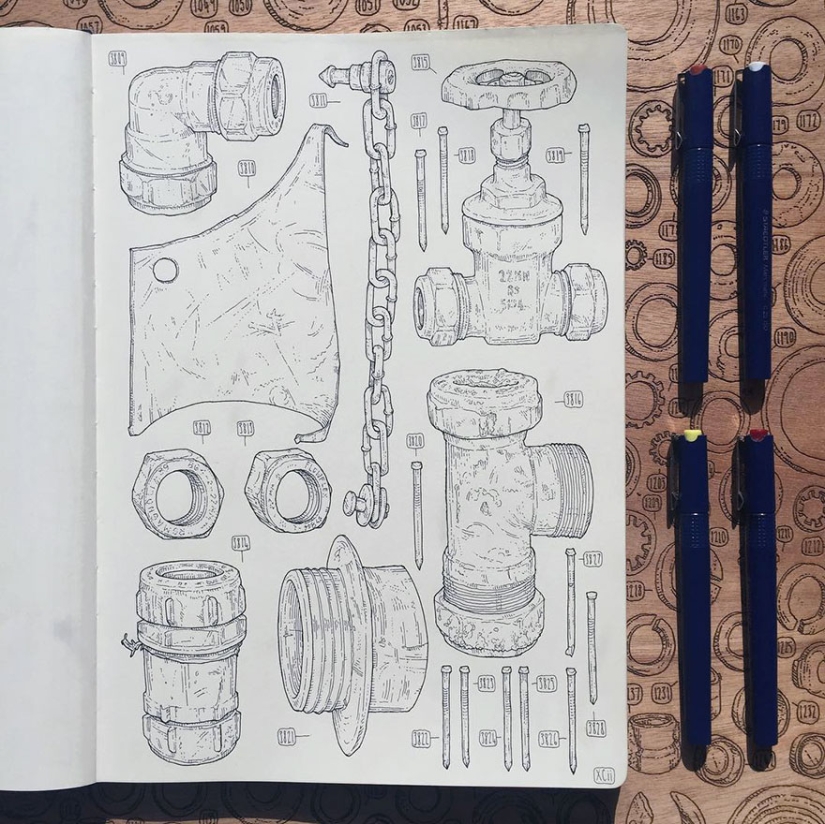 El artista decidió honrar la memoria de su abuelo dibujando cada uno de los 100.000 artículos de su despensa.