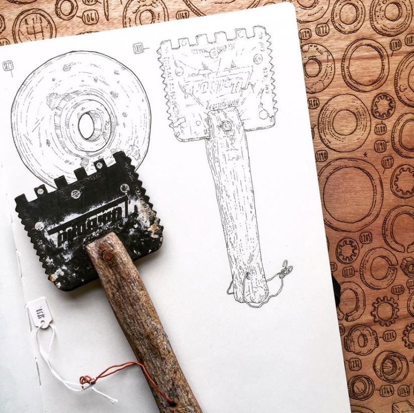 El artista decidió honrar la memoria de su abuelo dibujando cada uno de los 100.000 artículos de su despensa.