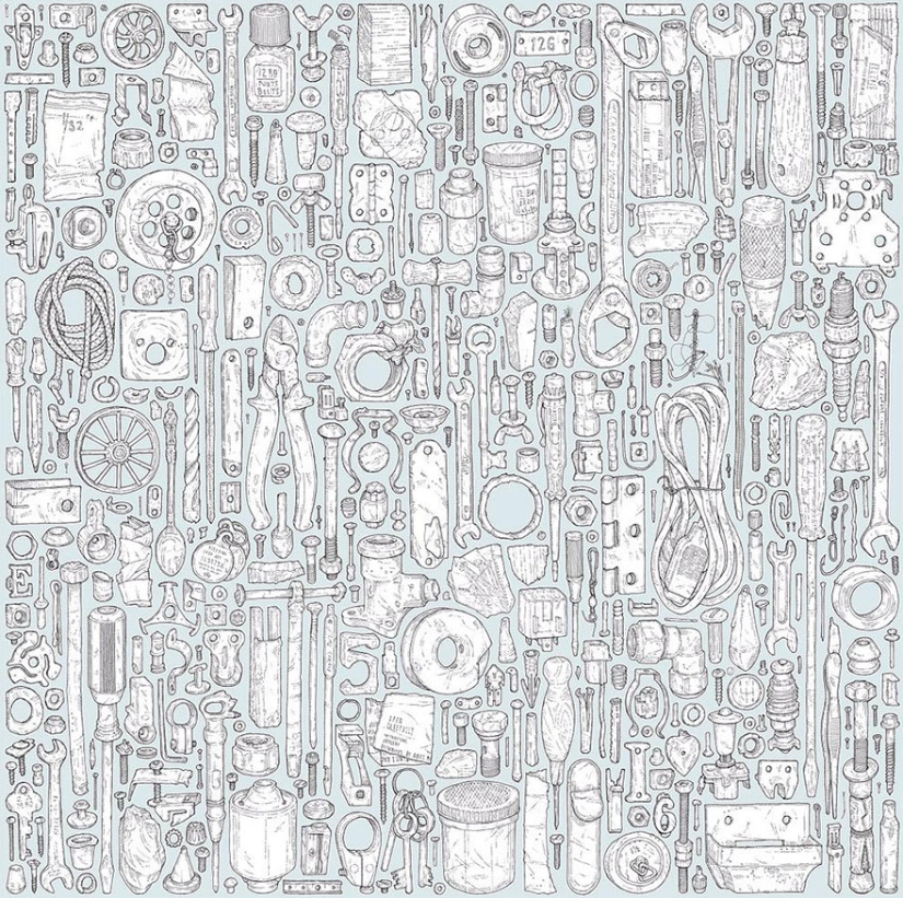 El artista decidió honrar la memoria de su abuelo dibujando cada uno de los 100.000 artículos de su despensa.