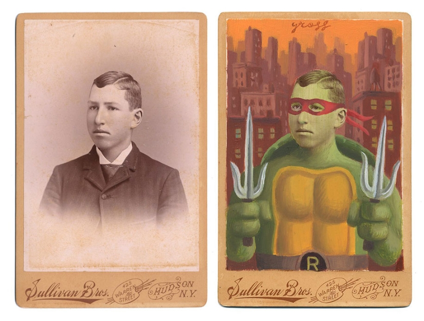 El artista transforma a las personas de retrofotos en personajes de cómics y libros El artista transforma a las personas de retrofotos en personajes de cómics y libros