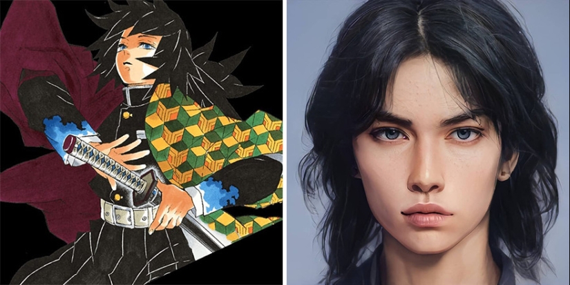 El artista y la red neuronal mostró cómo los personajes de anime sería en la vida real