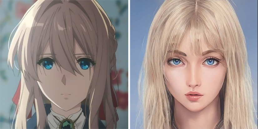 El artista y la red neuronal mostró cómo los personajes de anime sería en la vida real