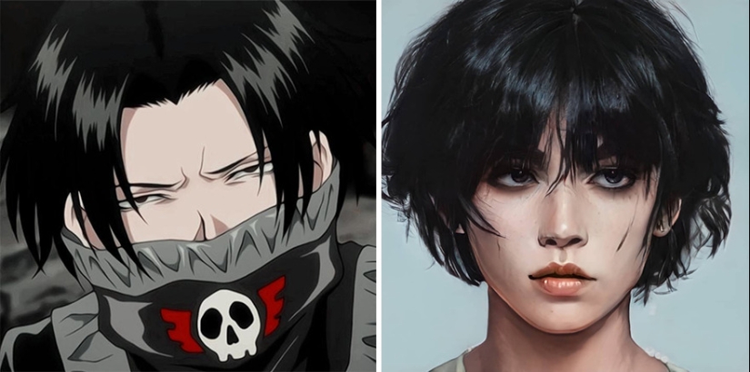 El artista y la red neuronal mostró cómo los personajes de anime sería en la vida real