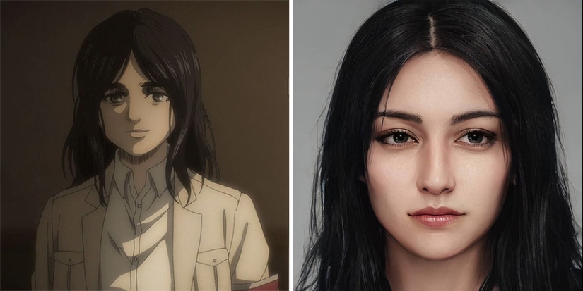 El artista y la red neuronal mostró cómo los personajes de anime sería en la vida real