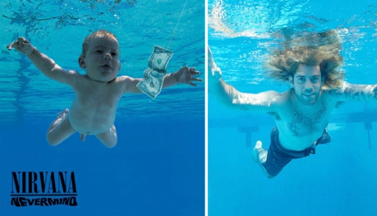 El héroe de la portada de Nevermind de Nirvana la recreó para el 25 aniversario del álbum