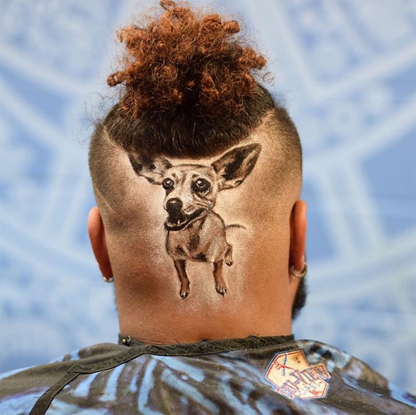 El peluquero crea retratos tridimensionales del cabello de los clientes