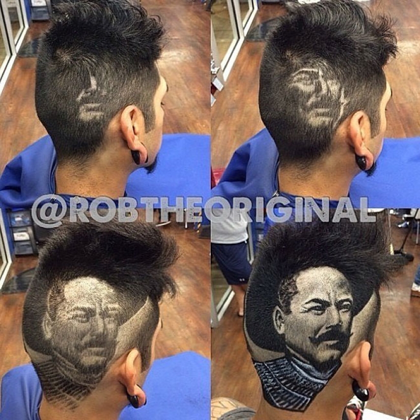 El peluquero crea retratos tridimensionales del cabello de los clientes