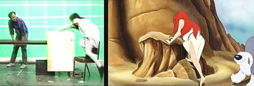 Emotions and movements of real actors, from which Ariel and Prince Eric from Disney&#39;s &quot;The Little Mermaid&quot; were drawn