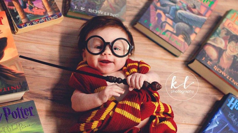 Encantadora sesión de fotos de un bebé en la imagen de Harry Potter Encantadora sesión de fotos de un bebé en la imagen de Harry Potter
