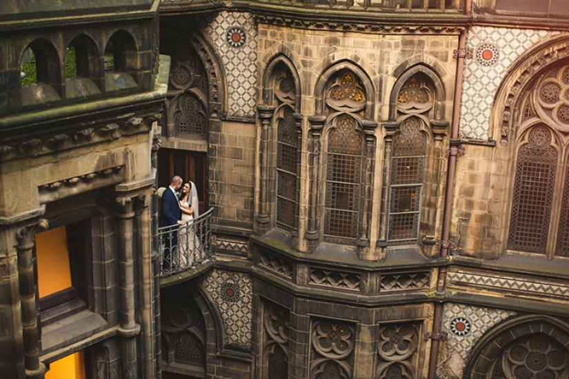 English couple get married in the style of the Harry Potter novels
