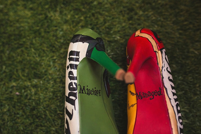 English couple get married in the style of the Harry Potter novels