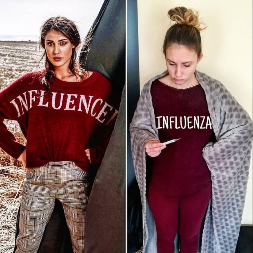 Esta pareja recrea hilarantemente fotos de influencers con cosas que encuentran en casa, y aquí está el resultado