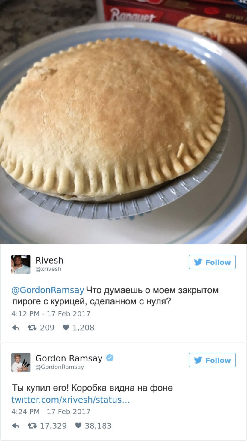 Estas personas lamentaron haber decidido mostrar sus platos en Twitter al chef Gordon Ramsay