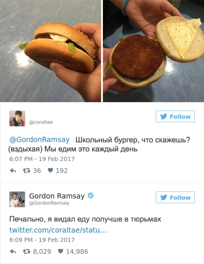 Estas personas lamentaron haber decidido mostrar sus platos en Twitter al chef Gordon Ramsay