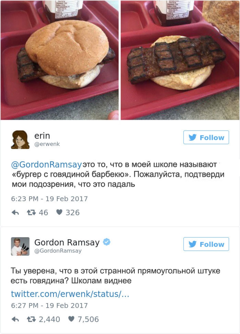 Estas personas lamentaron haber decidido mostrar sus platos en Twitter al chef Gordon Ramsay