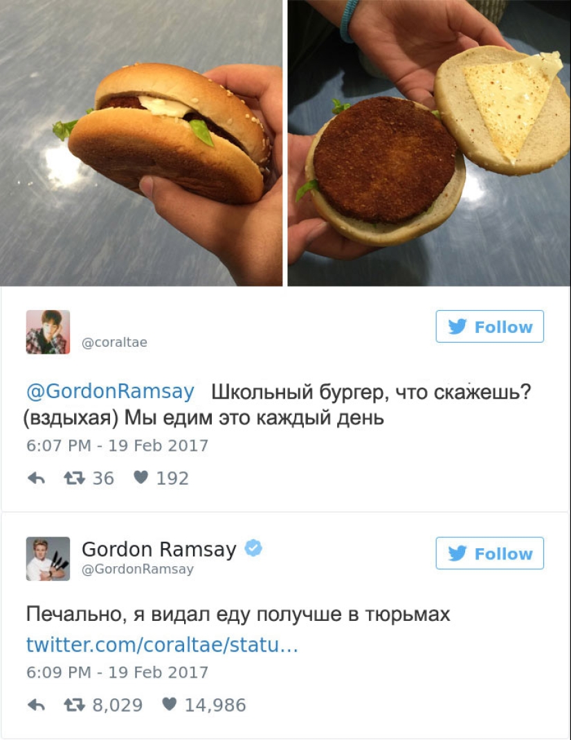 Estas personas se arrepintieron de haber tuiteado sus platos al chef Gordon Ramsay Estas personas se arrepintieron de haber tuiteado sus platos al chef Gordon Ramsay