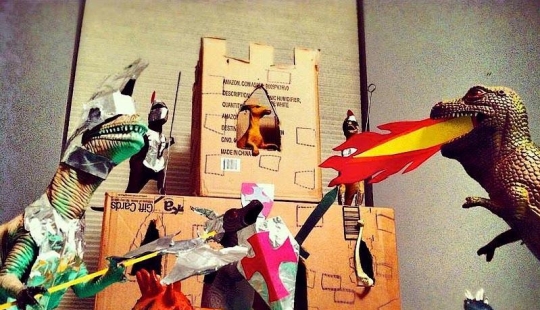 Every night dinosaurs have a row