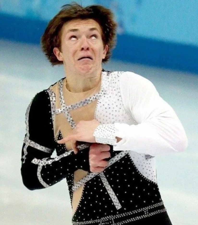 Expresiones faciales divertidas: 10 fotos heroicas de patinadores de la competencia Expresiones faciales divertidas: 10 fotos heroicas de patinadores de la competencia