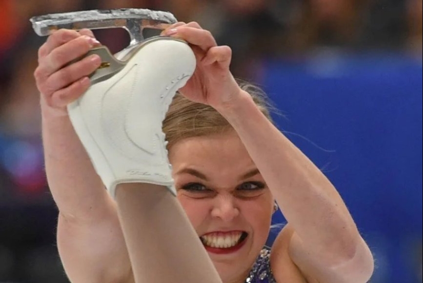 Expresiones faciales divertidas: 10 fotos heroicas de patinadores de la competencia Expresiones faciales divertidas: 10 fotos heroicas de patinadores de la competencia