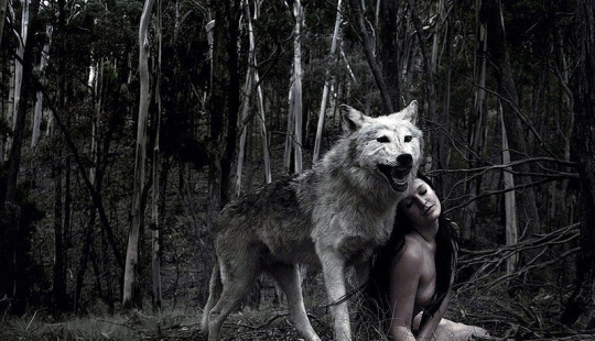 Fantasías de niña en el bosque salvaje