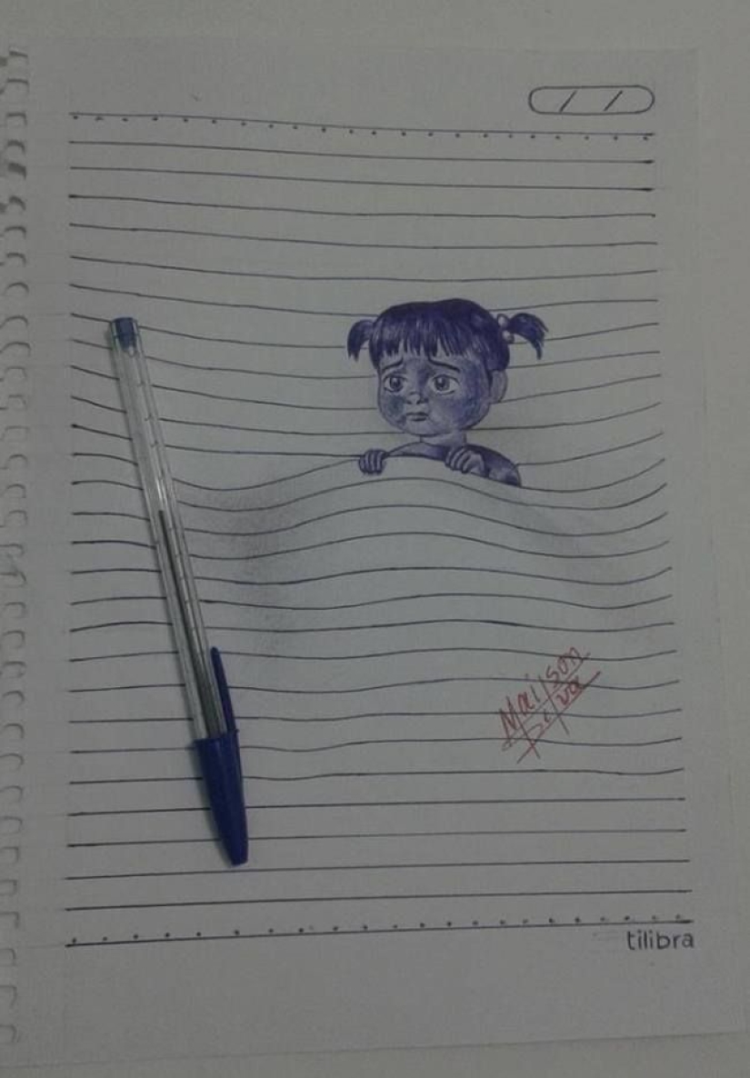 Fantastic 3D illusions on ordinary sheets in a line