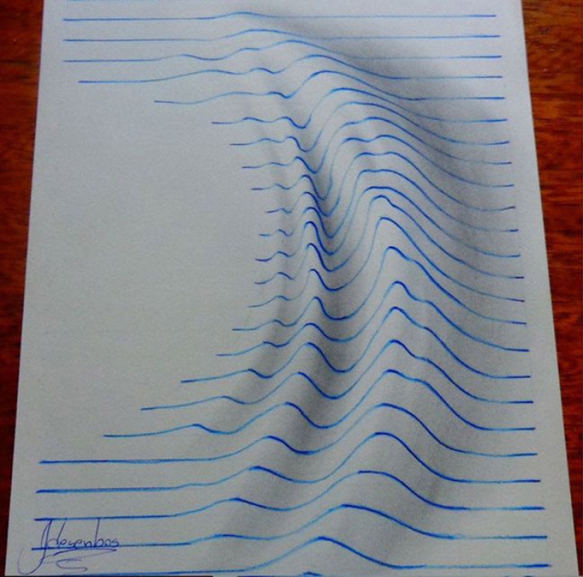 Fantastic 3D illusions on ordinary sheets in a line