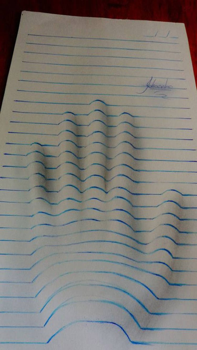 Fantastic 3D illusions on ordinary sheets in a line