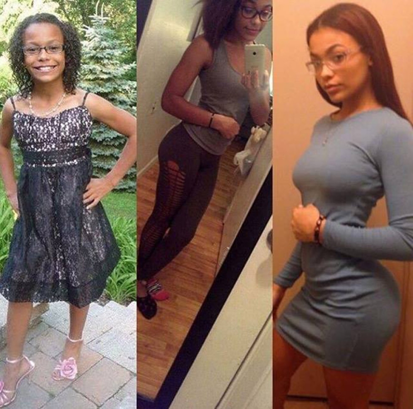 Former "ugly ducklings" share photos before and after as part of a flash mob on Facebook