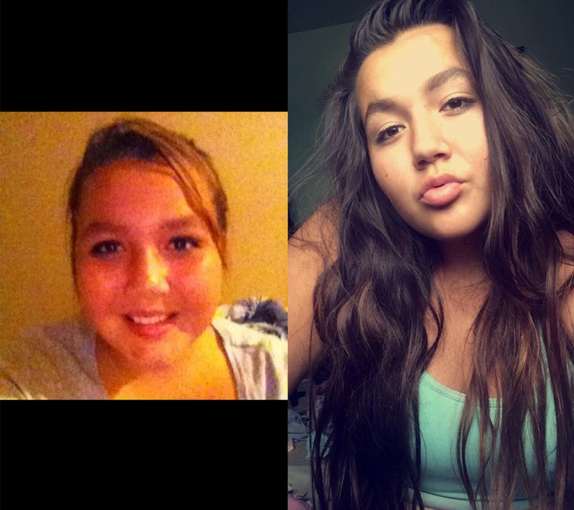 Former "ugly ducklings" share photos before and after as part of a flash mob on Facebook