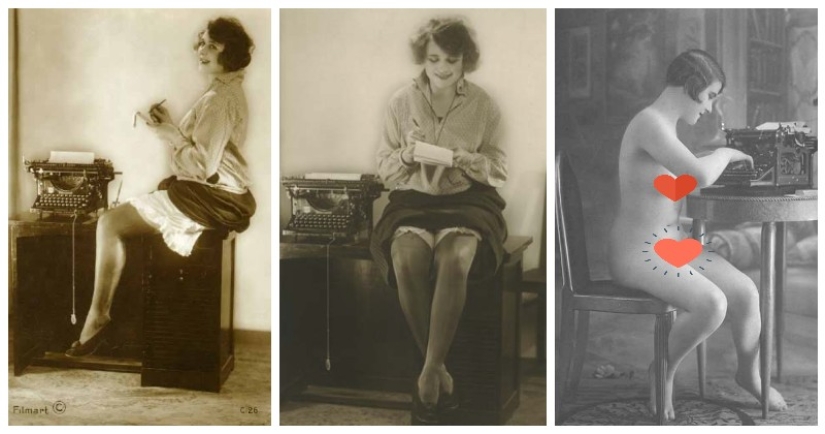 Fotos eróticas de chicas con máquinas de escribir de la década de 1920 Fotos eróticas de chicas con máquinas de escribir de la década de 1920