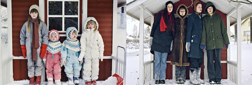 Four sisters - then and now