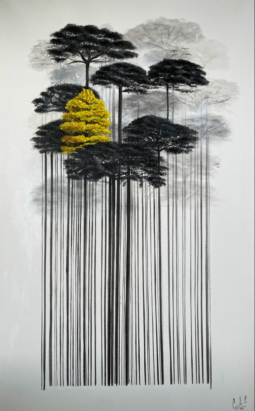 From Barcodes To Trees: My Unique Paintings That Merge Opposite Concepts