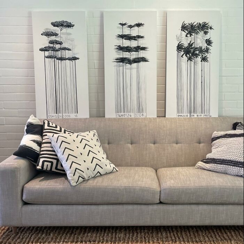 From Barcodes To Trees: My Unique Paintings That Merge Opposite Concepts