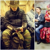 Gente de moda del metro de Moscú