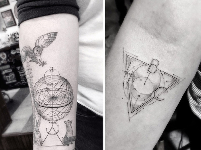 Geometric tattoos by Dr. Wu