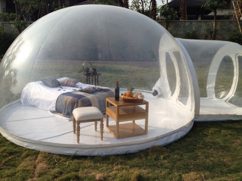 Glamorous camping: a transparent tent for maximum rapprochement with nature